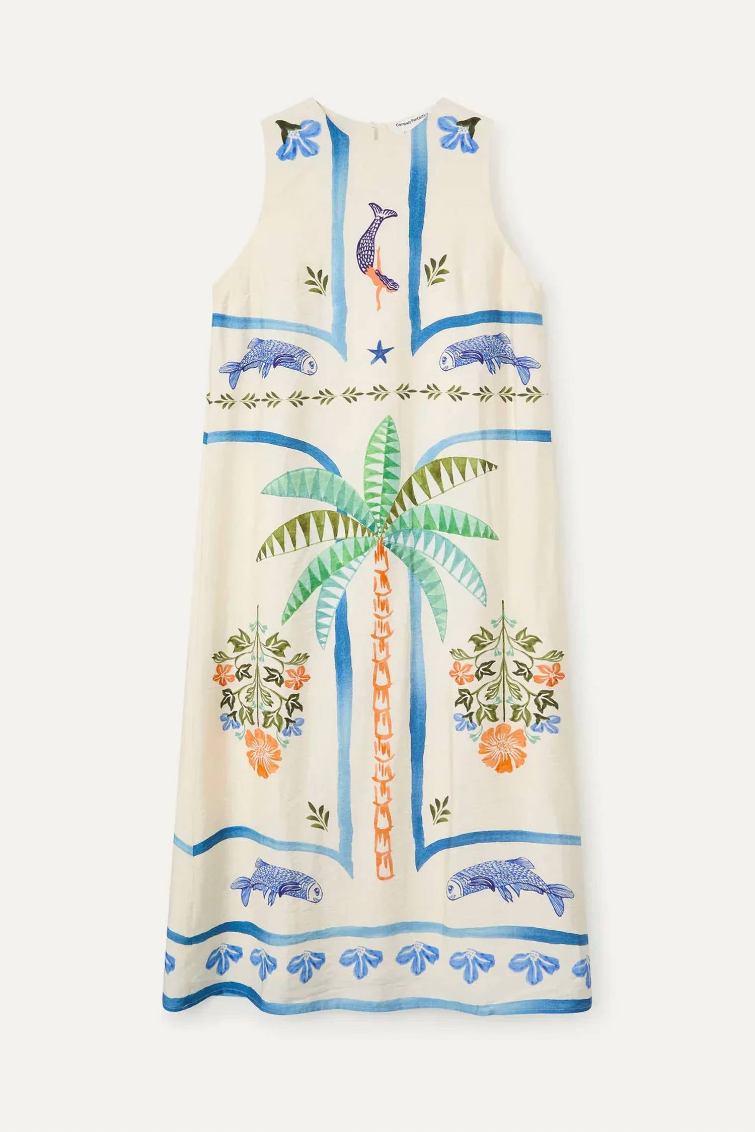 Compania Fantastica - Palm & Fish Maxi Dress