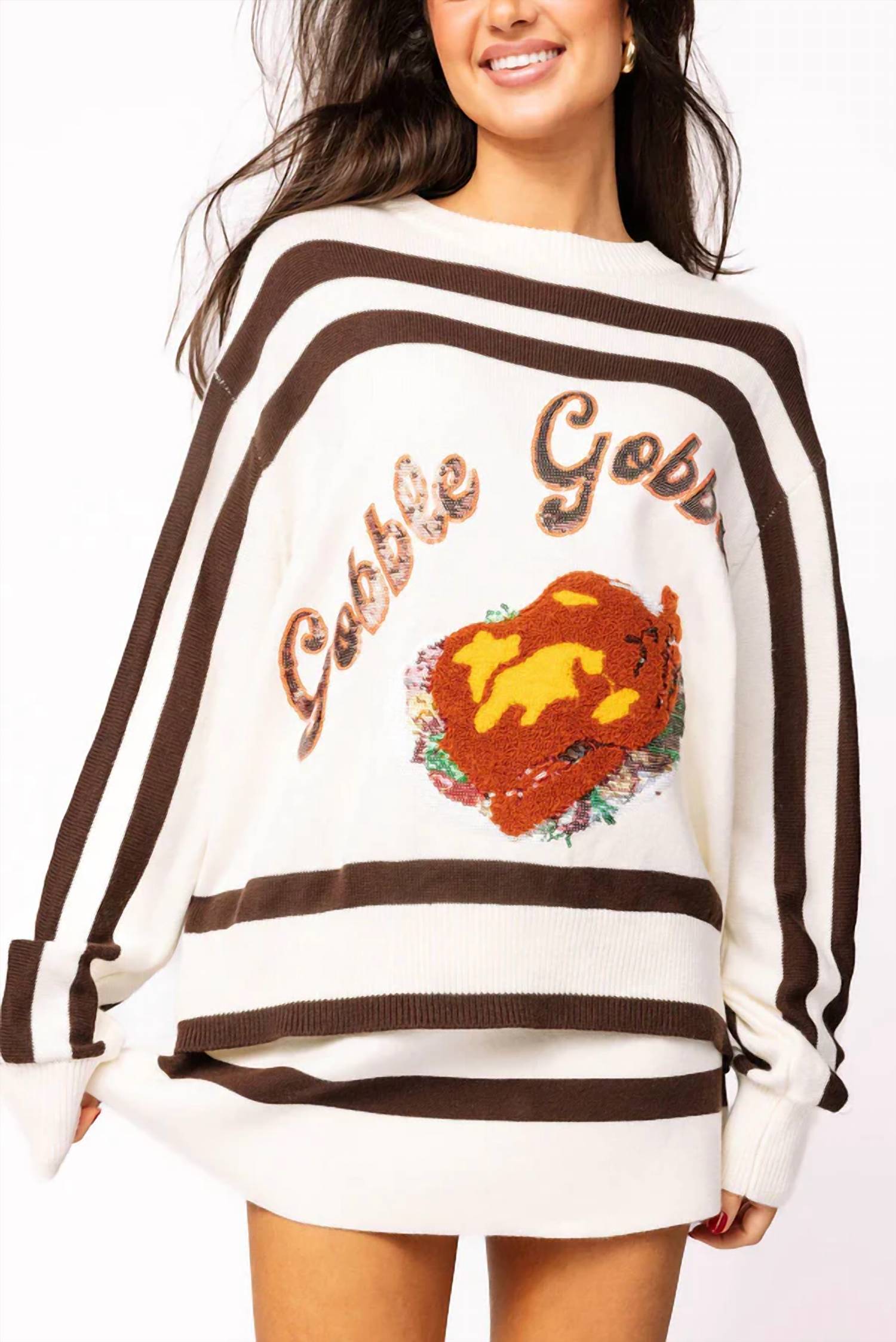 Queen Of Sparkles - Striped Gobble Sweater