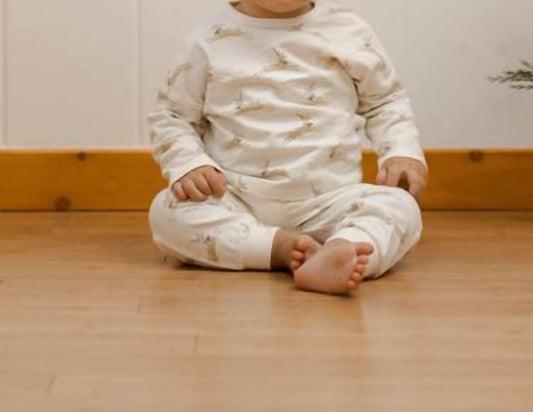 Rylee + Cru - Kid's Long Sleeve Reindeer Top And Pant Pajama Set