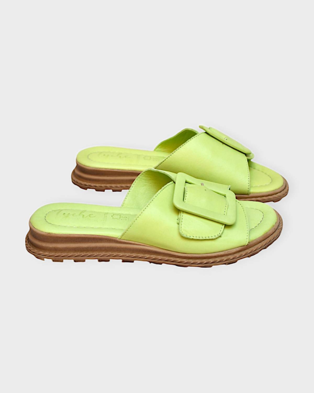 Tyche Women's Monroe Flat Sandal in green tea - women's sandal - alternate view