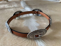 Danbury Accessories Women's Roper Concho Belt in brown - women's accessory