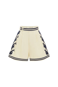 Alemais - Marine High Waisted Cotton Shorts