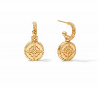 Julie Vos - Women's Fleur-de-lis Hoop & Charm Earrings