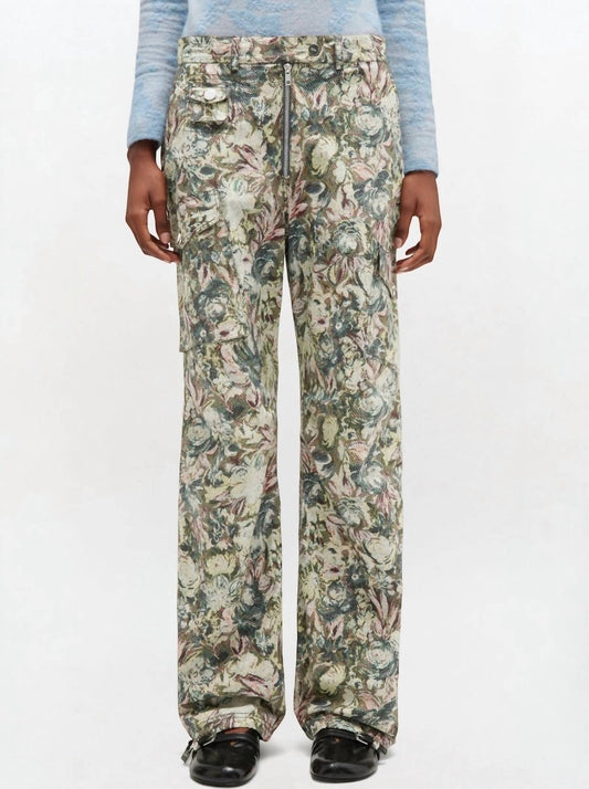 Ganni - Printed Stretch Cotton Pants
