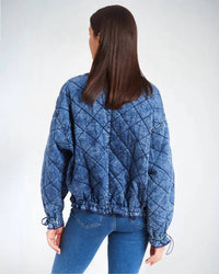 Tractr - Diamond Quilted Reversible Denim Jacket