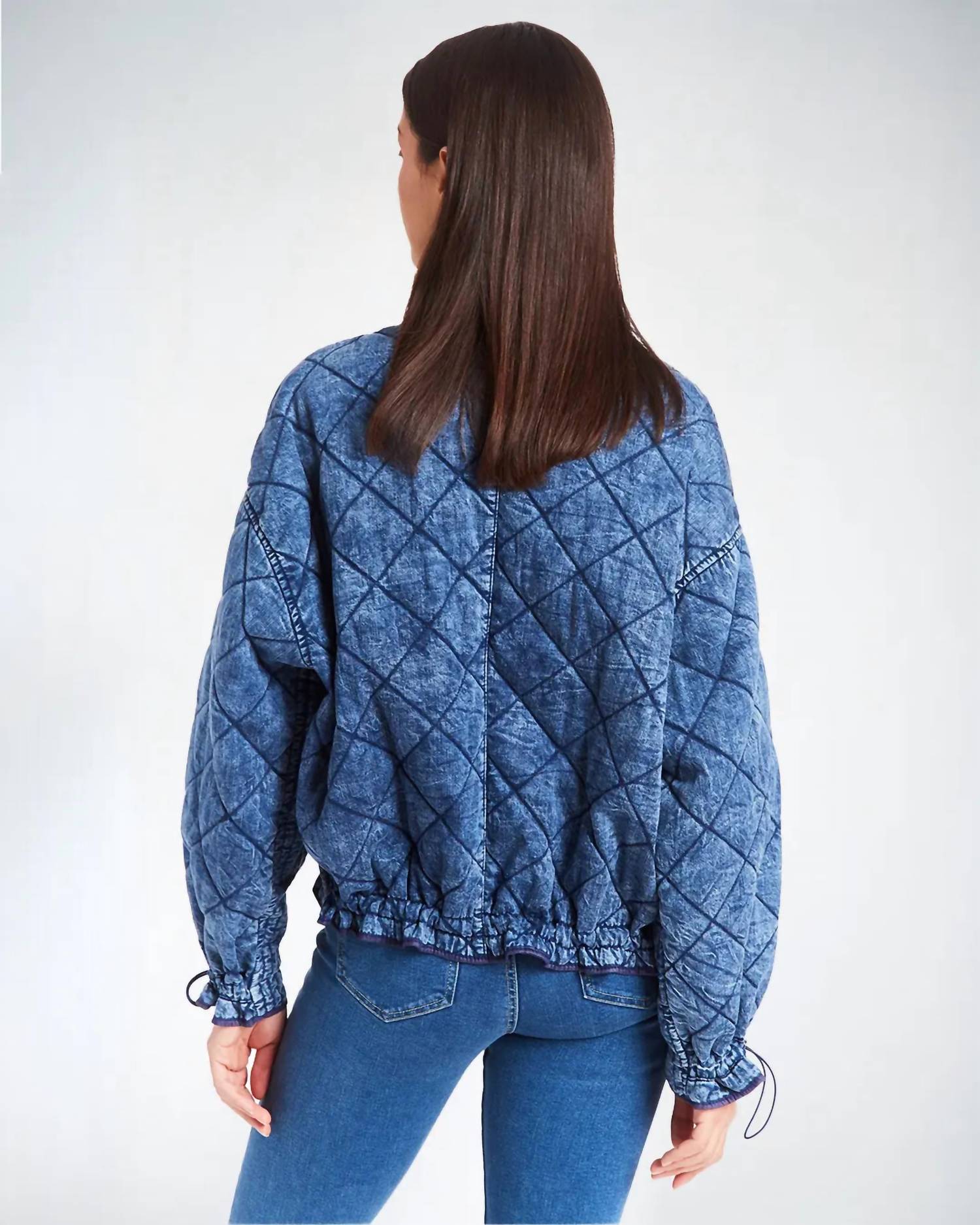 Tractr - Diamond Quilted Reversible Denim Jacket