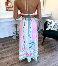 Sundayup - Heritage Halter Print Maxi Dress