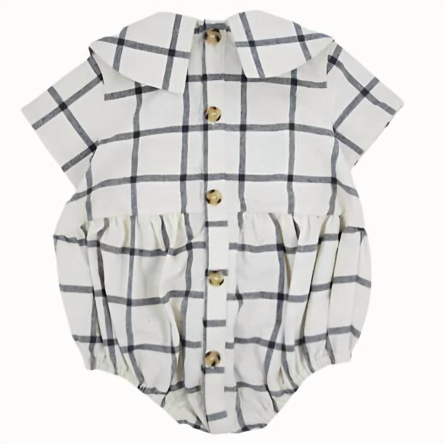 Loir Paris - Checkered Buttoned Romper