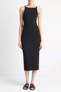 Vince - Ribbed High Neck Tank Dress