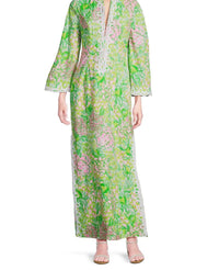 Lilly Pulitzer Shealyn Stretch Maxi Caftan in fauna green lime feeling good - women's dress