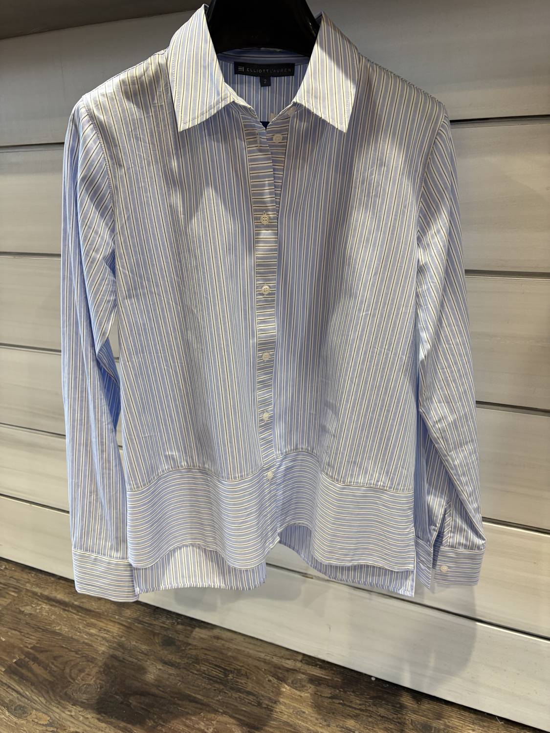 Elliott Lauren Seeing Stripes Shirt in blue - women's shirt - detail view