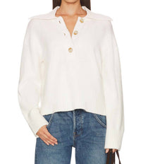 Free People Trading Up Polo Sweater in ivory 1 - women's sweater