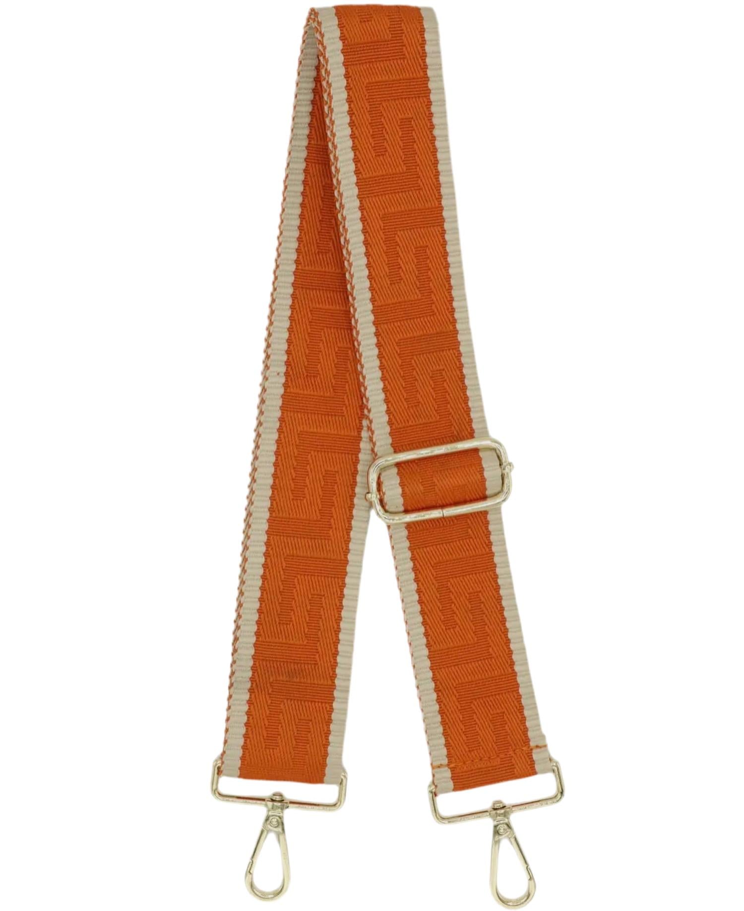 Made in Italy Women's Woven Guitar Style Bag Strap in italy women s woven guitar style bag strap in burnt orange - women's item