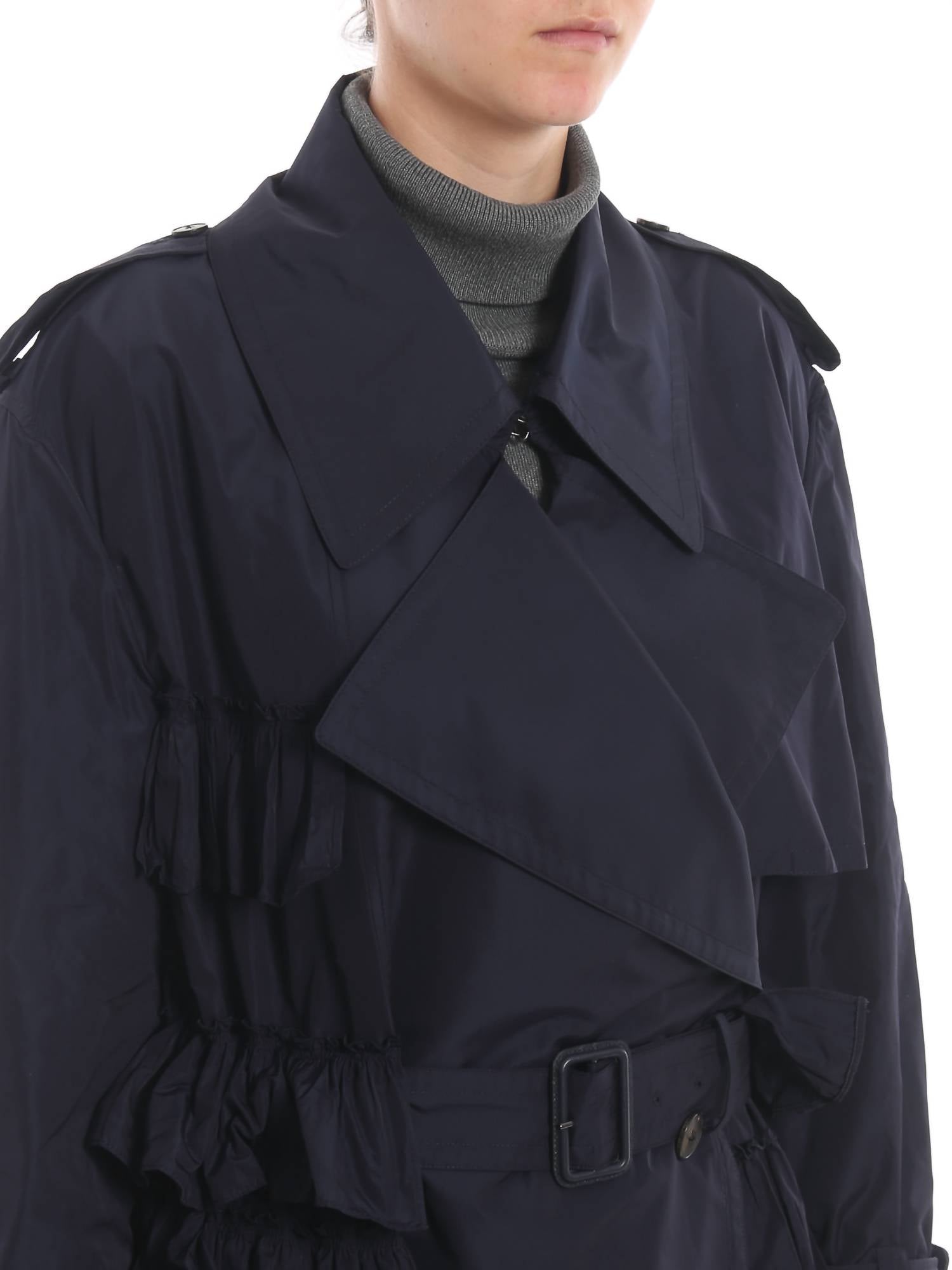 Valentino - Frilled Long Trench Coat