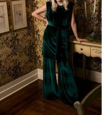 emerald velvet tunic with belt