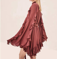 ALEXIS Giovanna Long Sleeve Mini Dress Dress in burnt sienna - women's dress - detail view