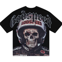 GODSPEED NEW YORK Men’s Crash Out Graphic T-shirt in black - men's t-shirt - detail view