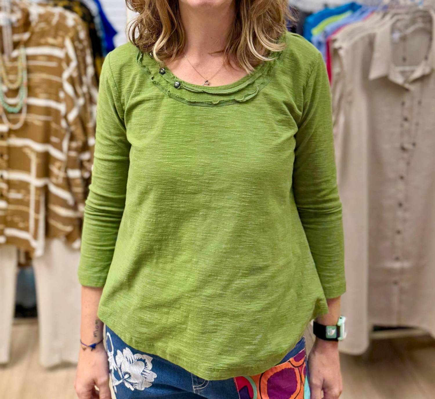 Tulip Clothing - Bowen Button Detail Top