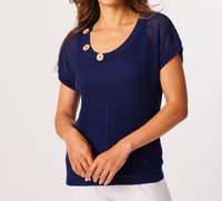 French Kyss - Crochet Scoop Short Sleeve Top