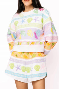 Queen Of Sparkles - Colorblock Stripe Shell Short