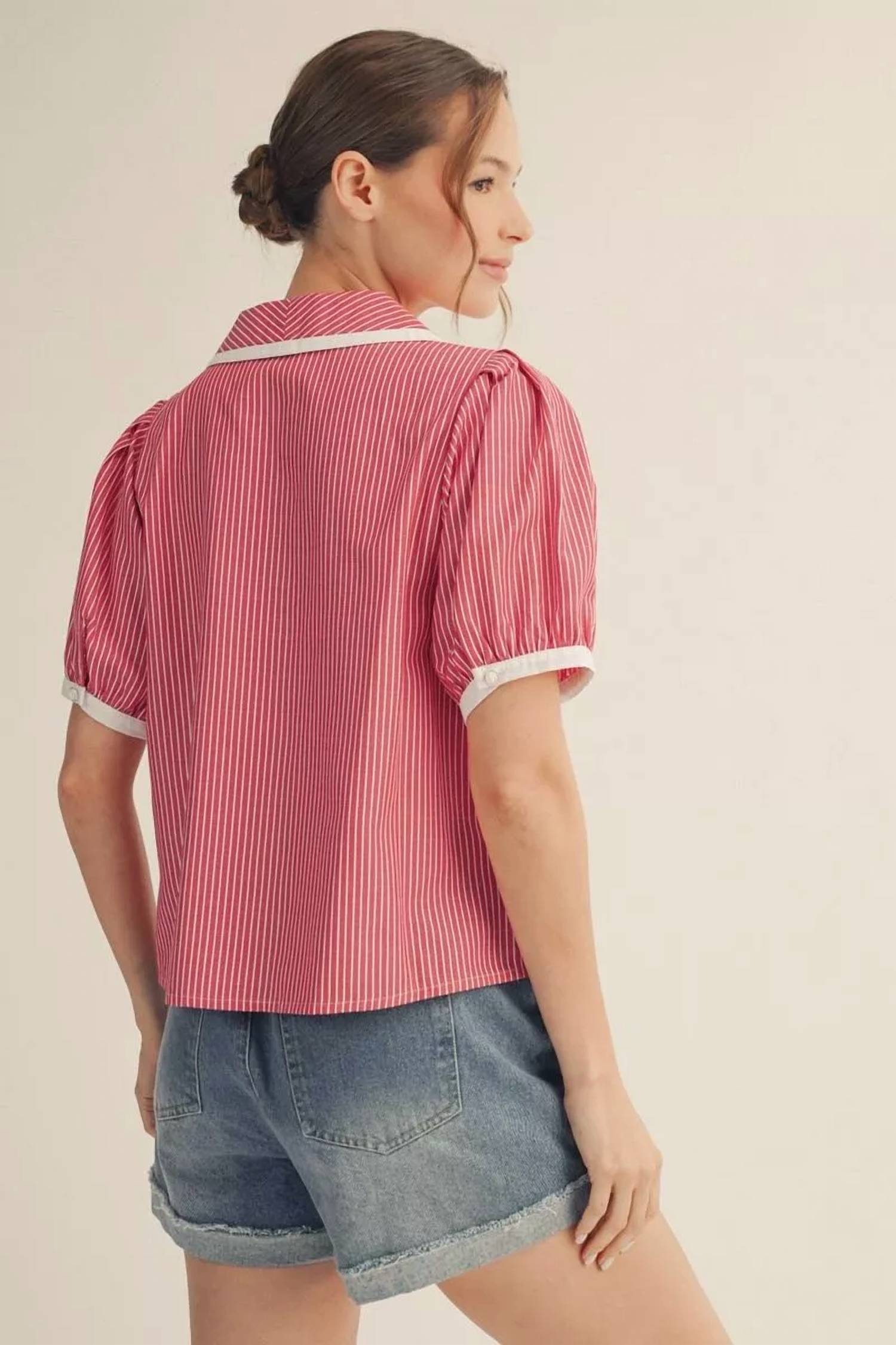 Jodifl - Stripe Button Blouse