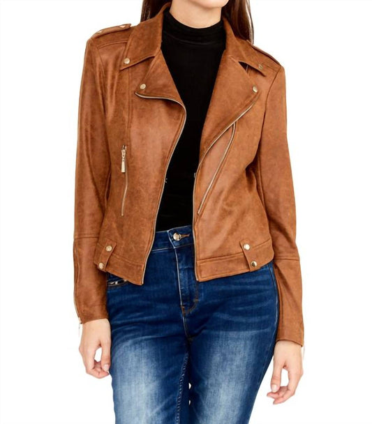 Frank Lyman - Faux Suede Moto Jacket