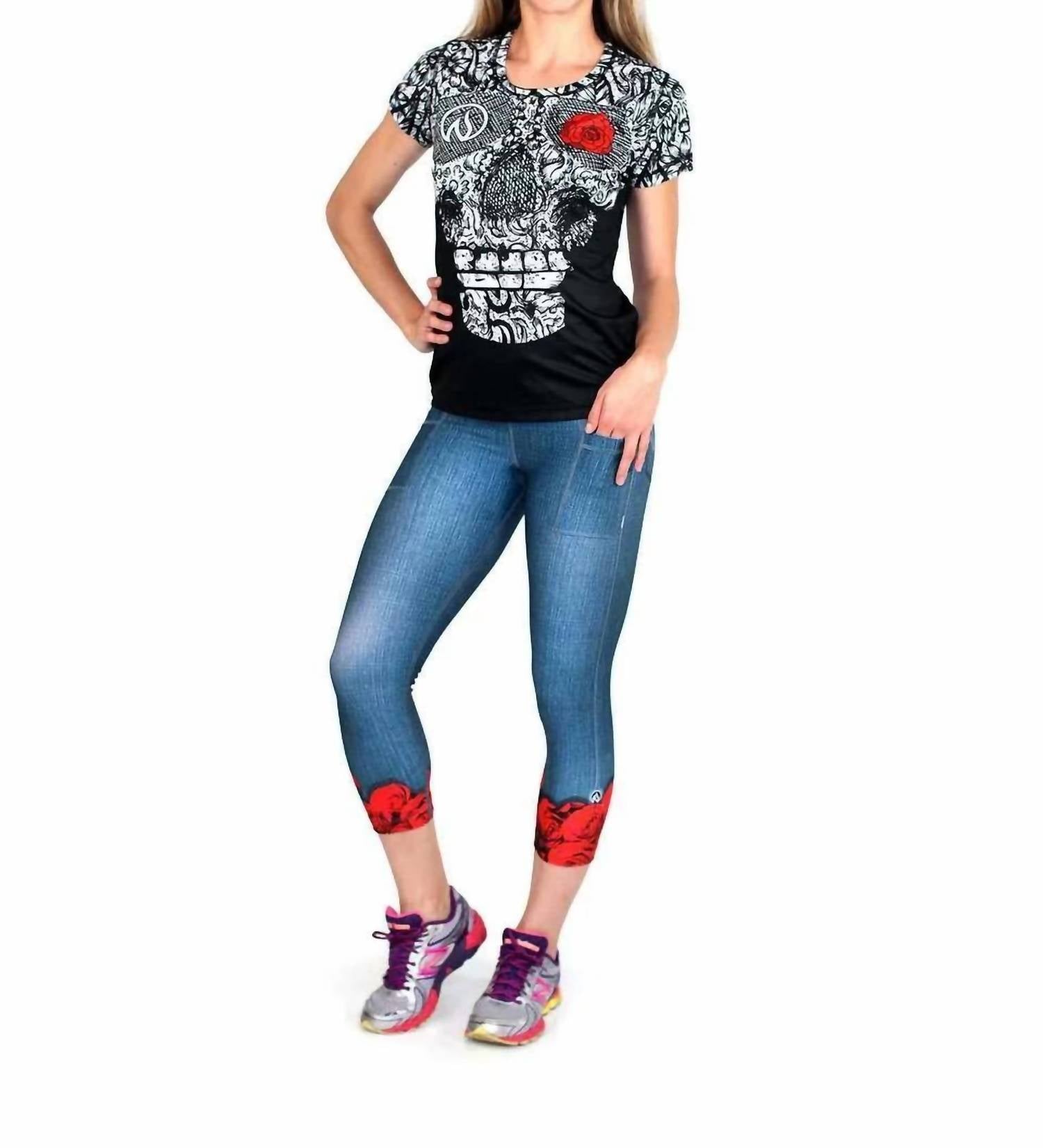 Inknburn - Women's Skull And Rose Tech Shirt