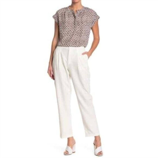 H Halston - Pleated Self Tab Ankle Crop Pants