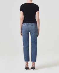 AGOLDE Women's Kye Mid Rise Straight Crop Jeans in notion - women's jeans - alternate view