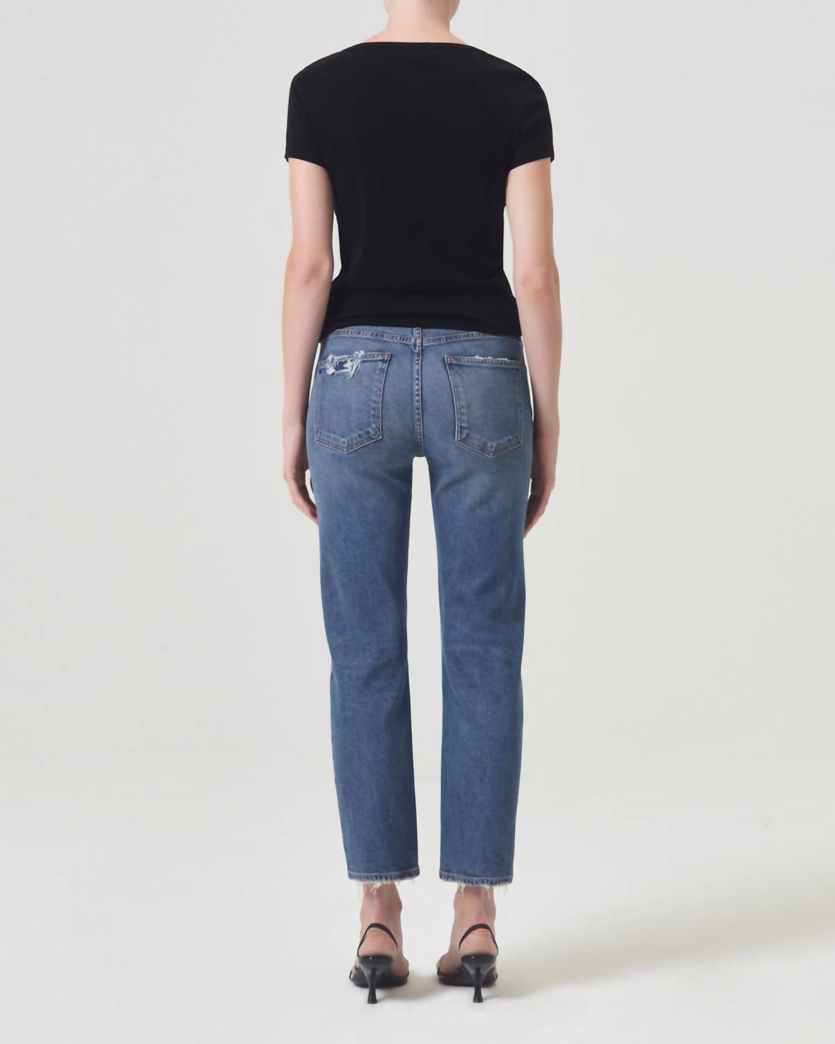AGOLDE Women's Kye Mid Rise Straight Crop Jeans in notion - women's jeans - alternate view