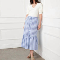 Karen Kane - Striped Tiered Midi Skirt