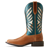 ARIAT Women's Longview Western Boot in buttered rum metallic sea - women's shoe