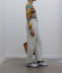 Collective Curved Belted Chino Pants in light gray - women's pants - detail view