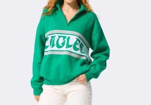 Terez - Terez Eagles Vintage Logo Strip Quarter Zip Sweater