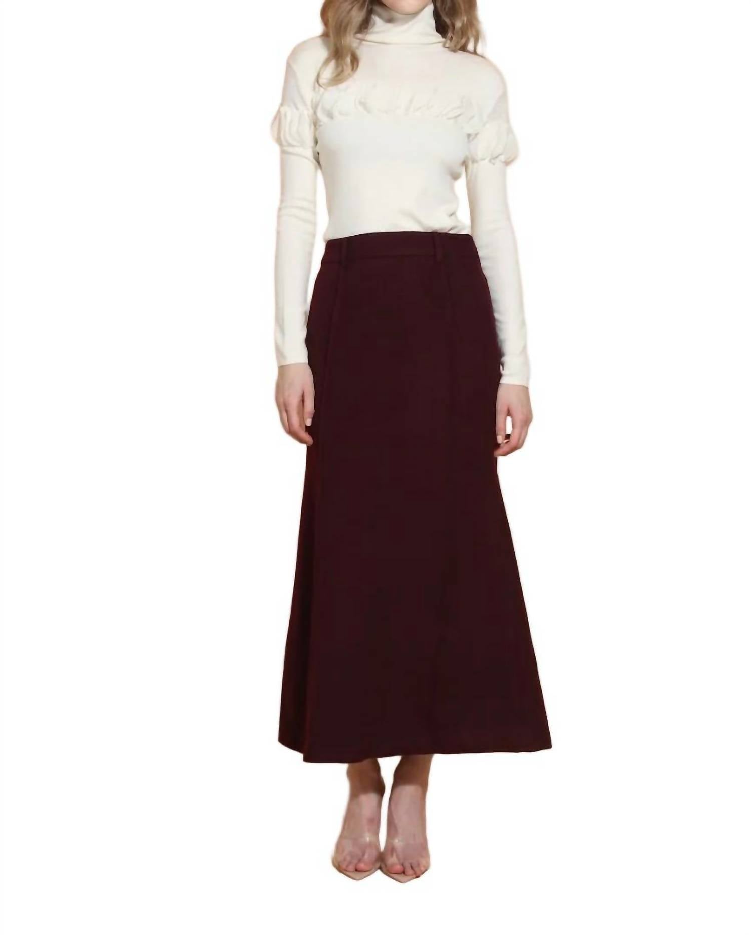 Jessie Liu - Wool Midi Trumpet Skirt