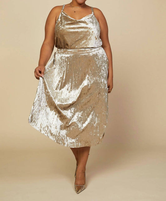 Skies Are Blue - Velvet Midi Skirt