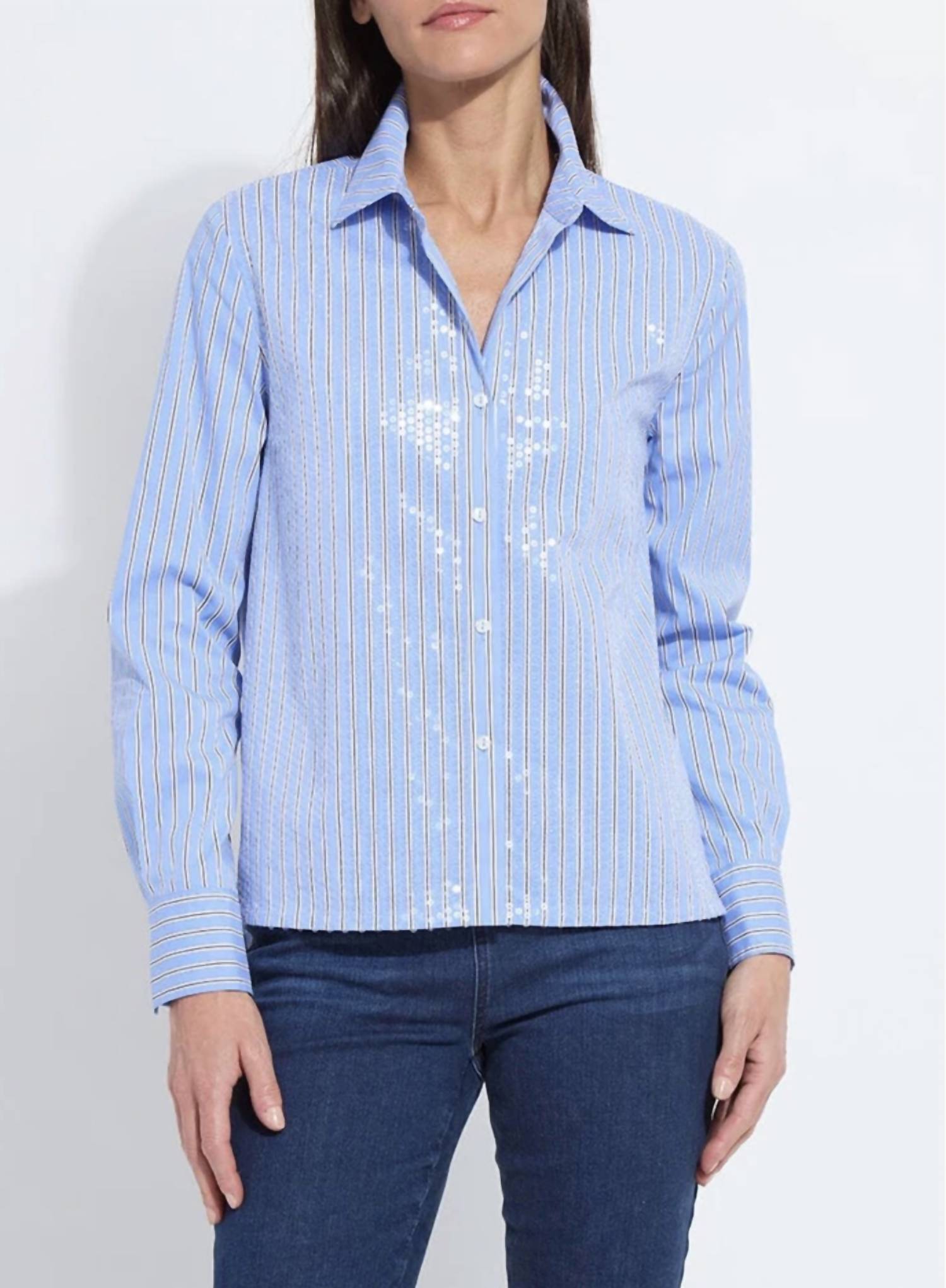 Lysse Sequin Shirting in luminous - women's shirt