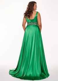 Rachel Allan - Stretch Satin Empire Waist Prom Gown