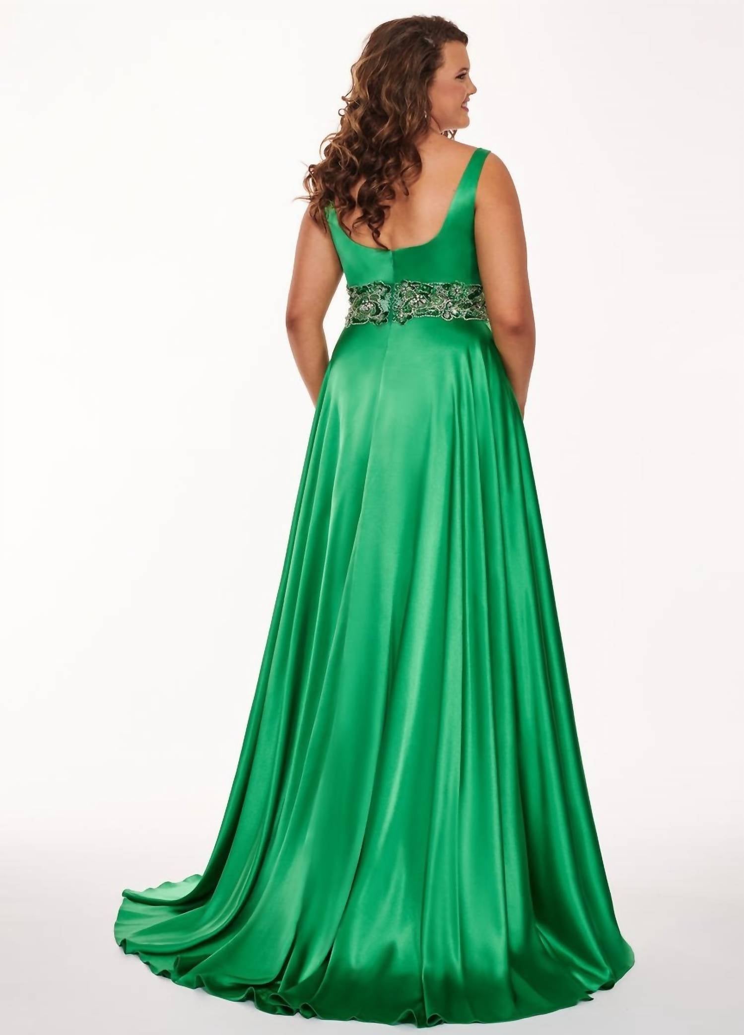 Rachel Allan - Stretch Satin Empire Waist Prom Gown