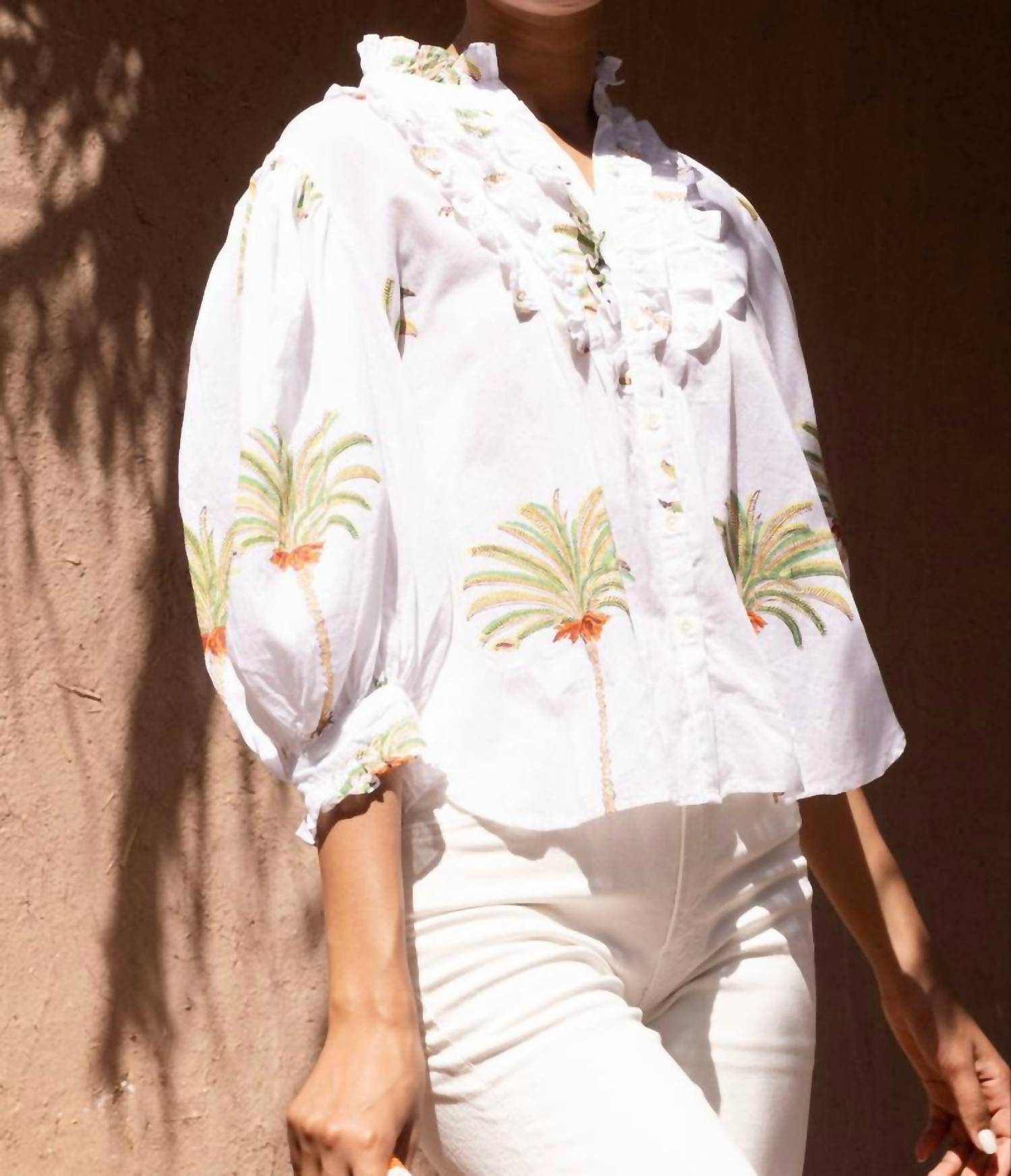 Oliphant - Ruffle Front Button Blouse