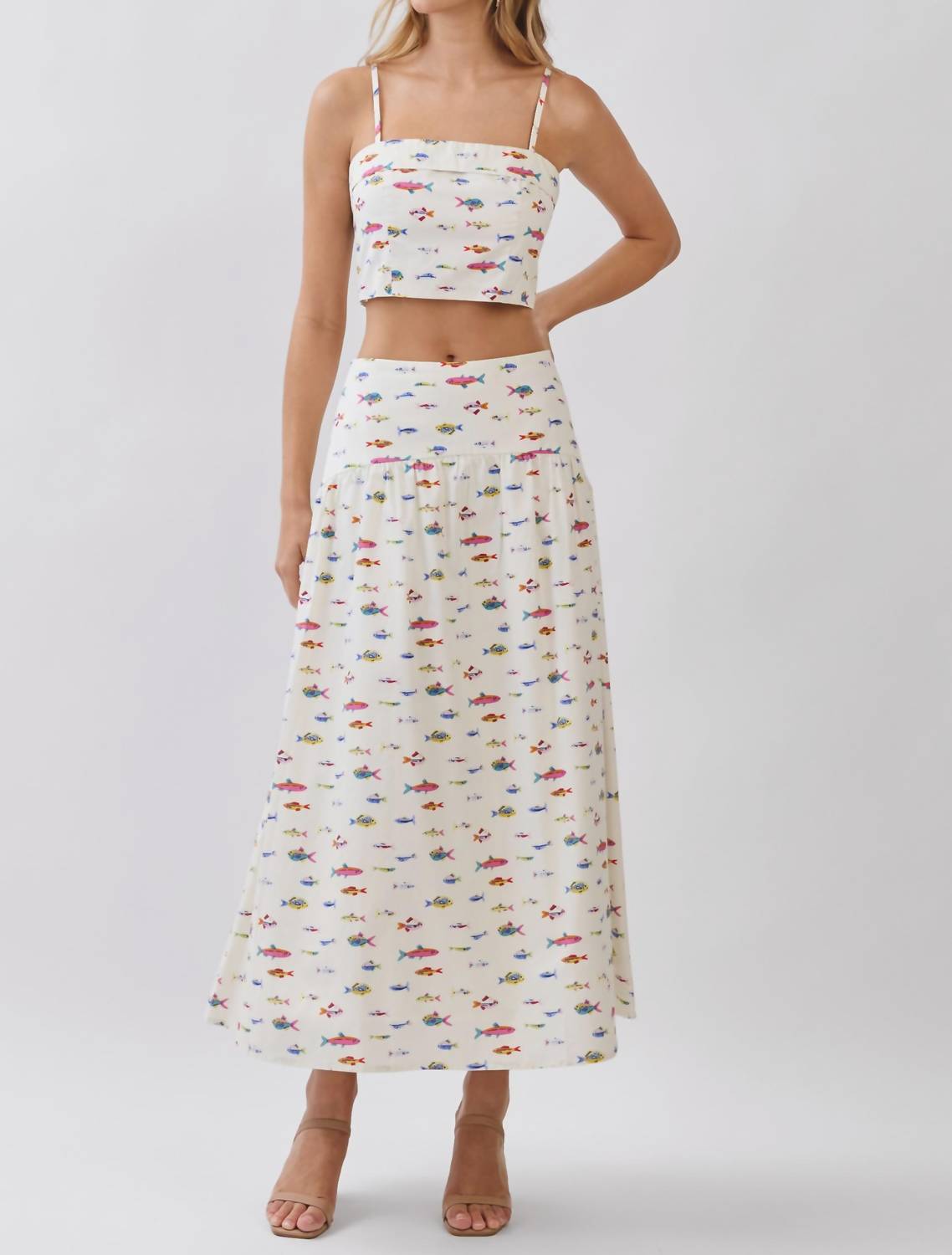 Tcec - Rainbow Fish Cropped Tank Top