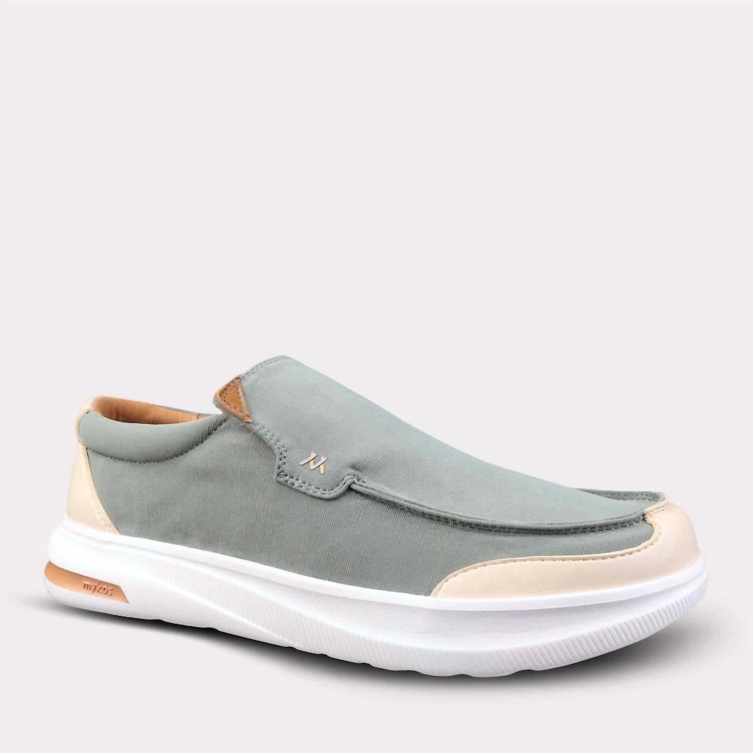 Mykos Men's Lee Slip-on Travel Shoe in olive - men's sneaker - detail view