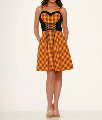 Orchid Bloom - Plaid Swing Dress