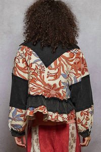 Pol - Quilted Floral A-Line Jacket