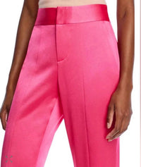 alice + olivia Jody Satin High Waist Slit Front Pants in pink - women's pants - view 4