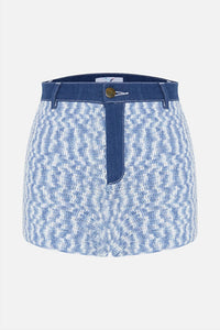 My Beachy Side Muse Crochet Mini Shorts in blue white - women's shorts - view 4