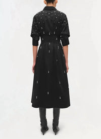 SIMKHAI Jazz Embellished Midi Dress in black - women's dress - detail view