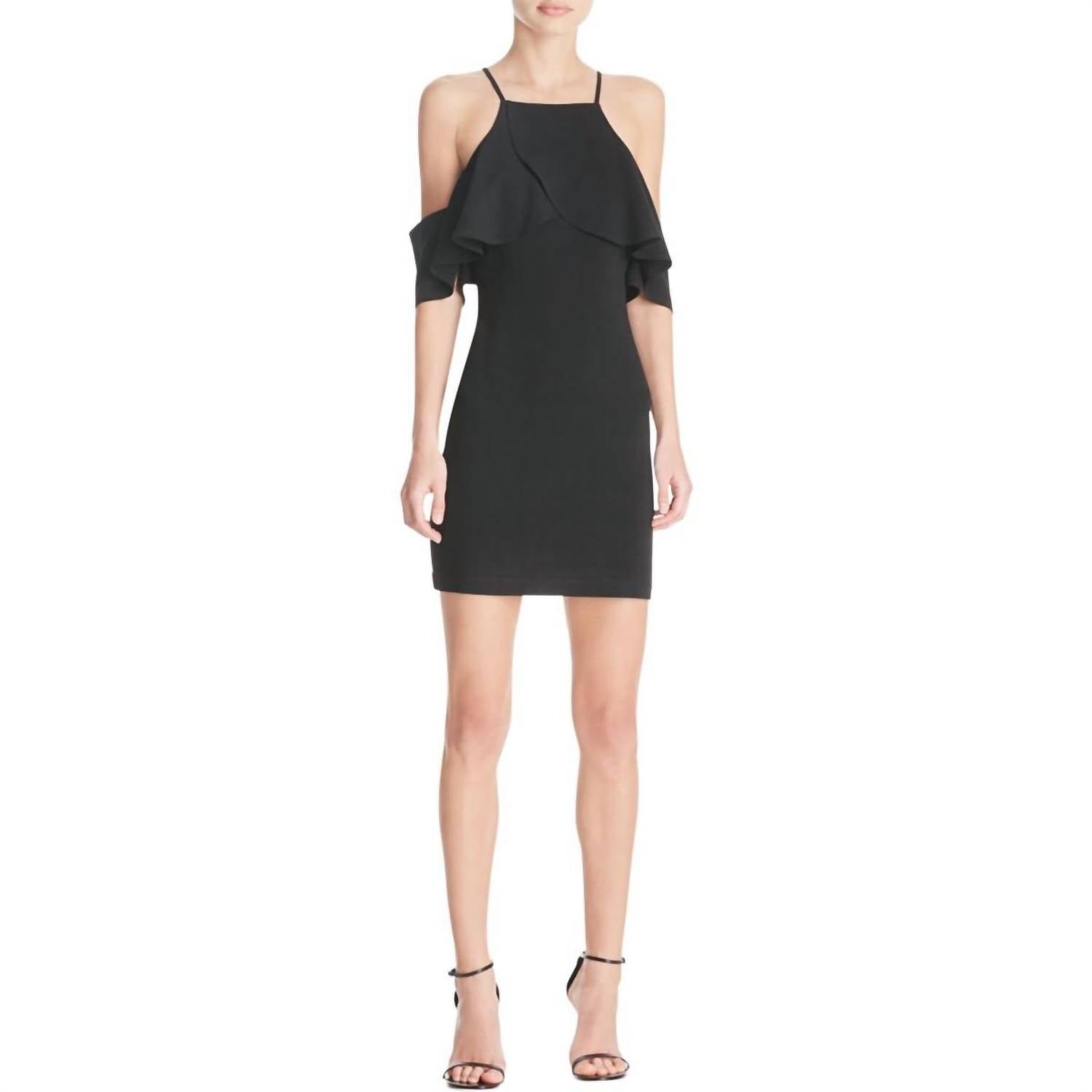 J.O.A. - Women's Cold Shoulder Ruffle Dress