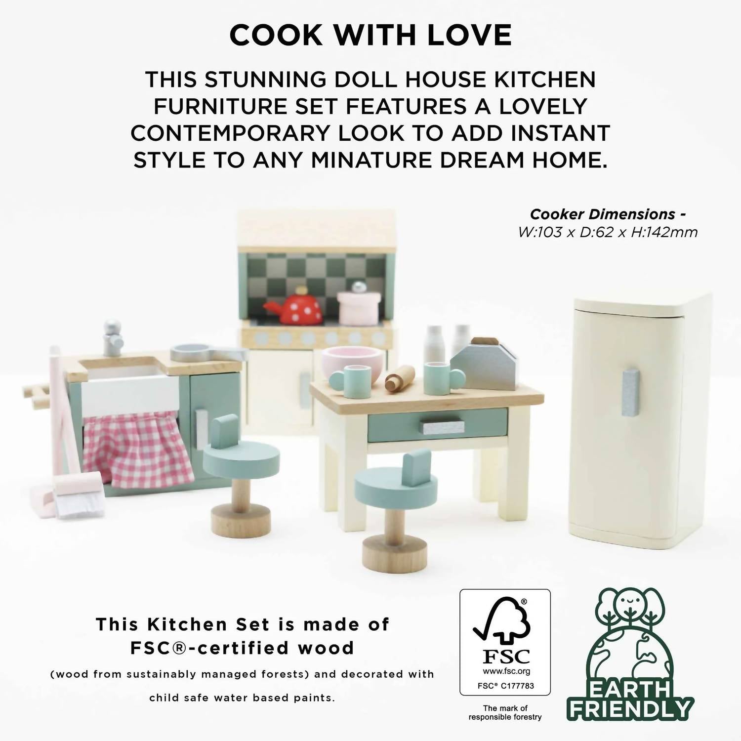 Le Toy Van - Kid'swooden Dollhouse Kitchen Furniture