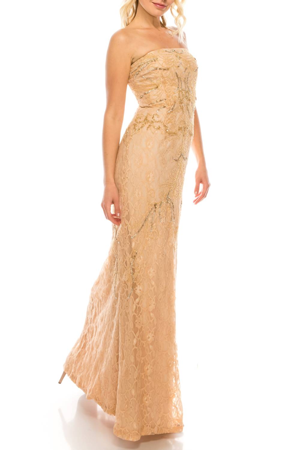 Adrianna Papell - Beaded and Sequin Strapless Dress